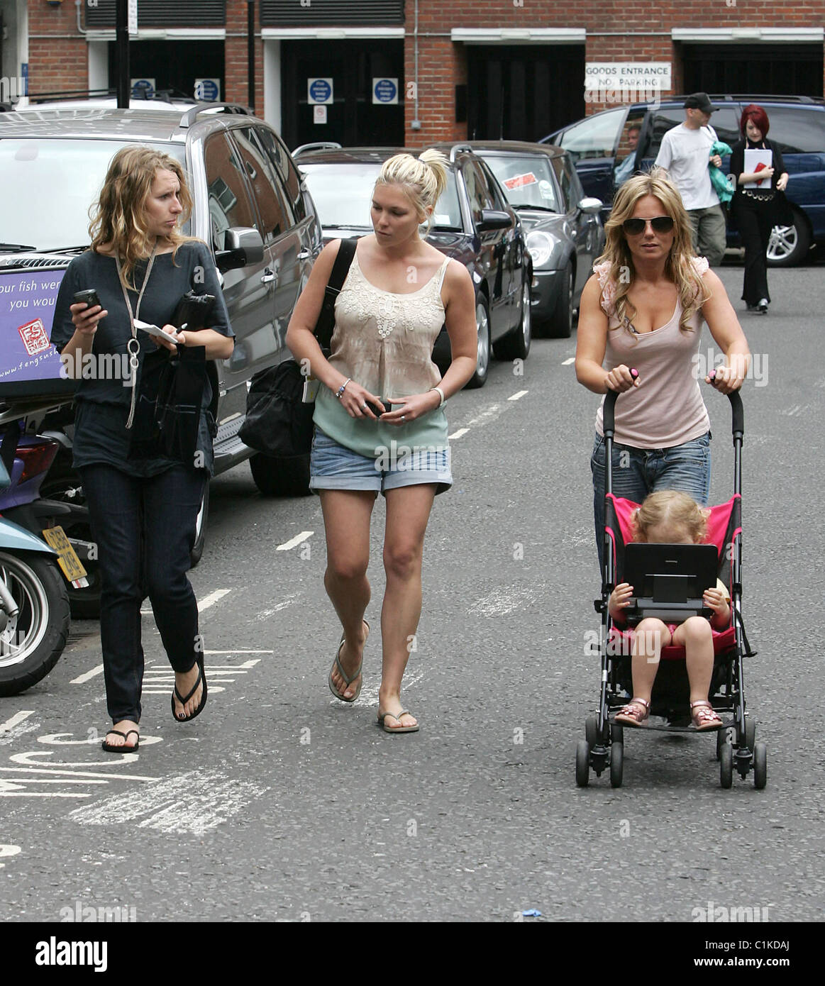 Geri Halliwell and her daughter Bluebell Madonna on their way to have