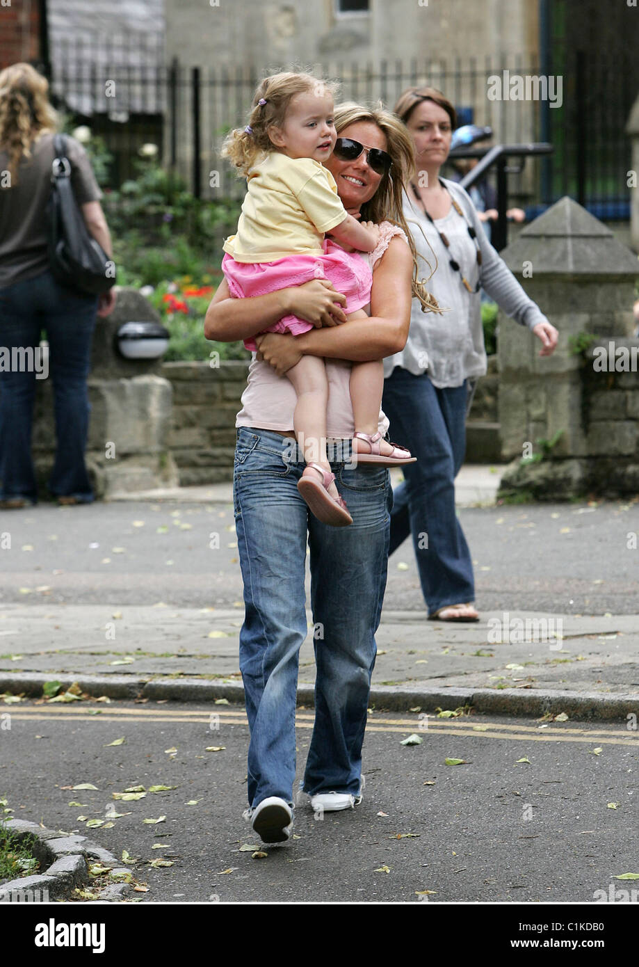 Geri Halliwell and her daughter Bluebell Madonna on their way to have ...