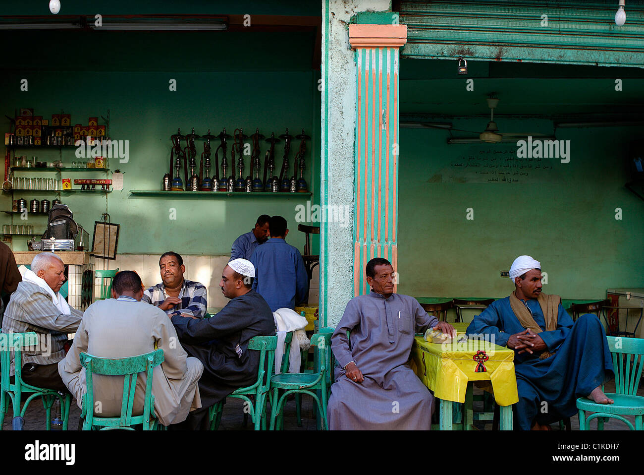 Egypt, the Nile Valley, Luxor, a cafe Stock Photo