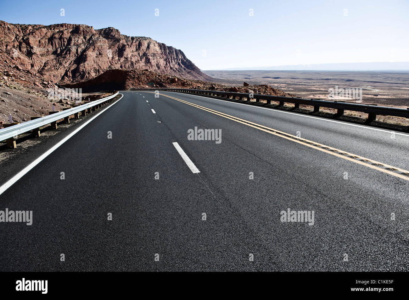 Highway 89, Navajo Indian Reservation, Navajo County, Arizona, USA Stock Photo