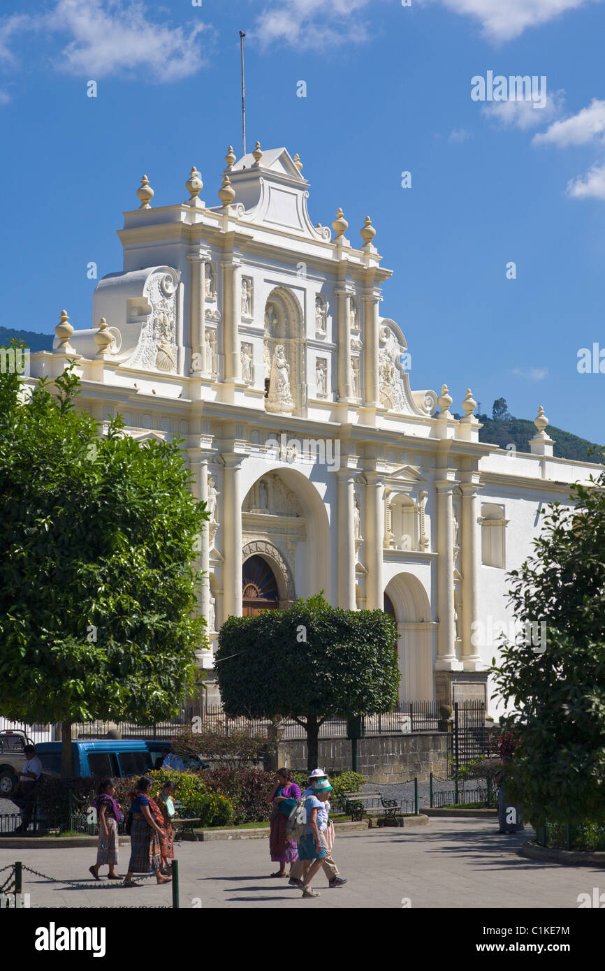 San Jose Cathedral and Central Park, Antigua, Guatemala Stock Photo