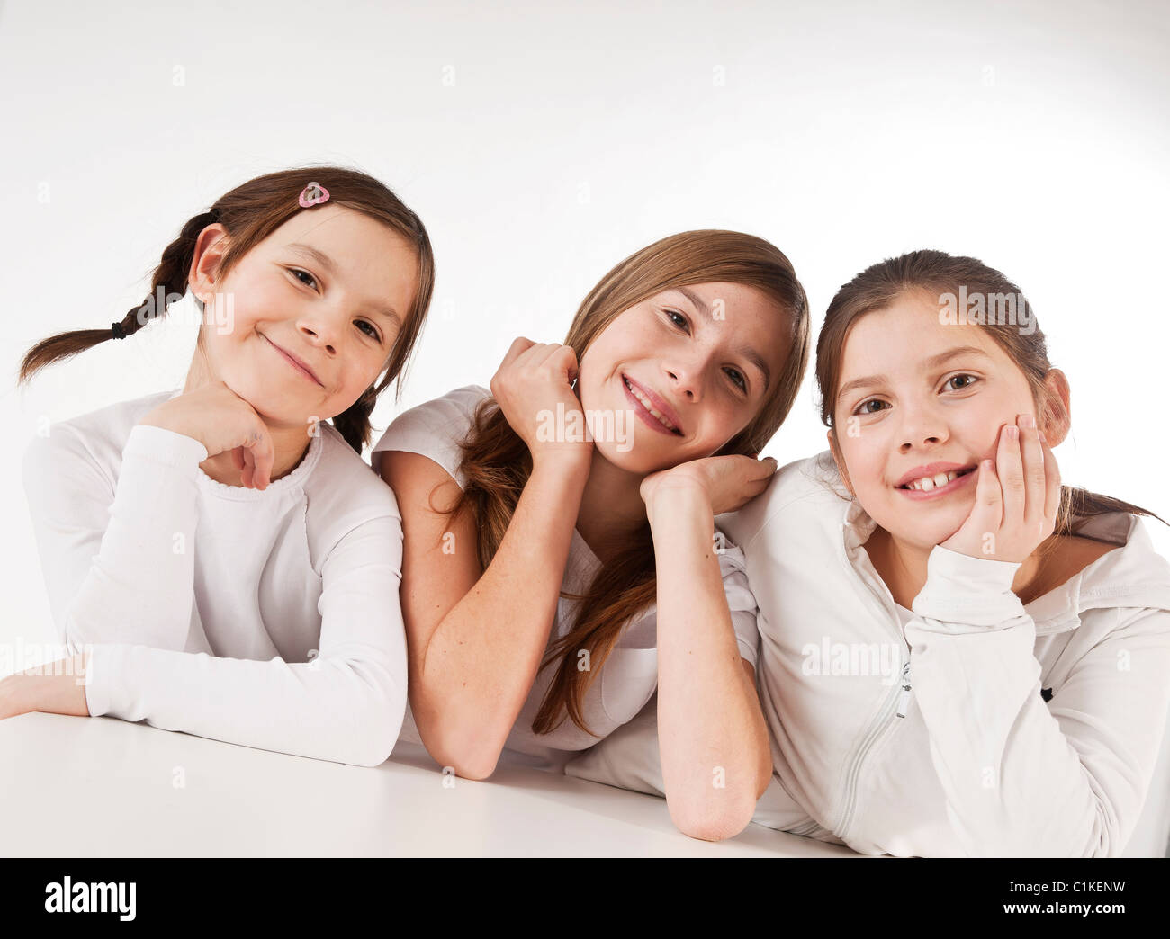 Portrait of Three Girls Stock Photo - Alamy
