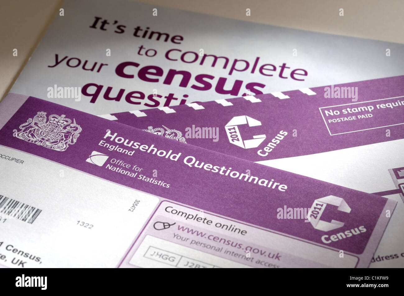 UK 2011 Census form Stock Photo