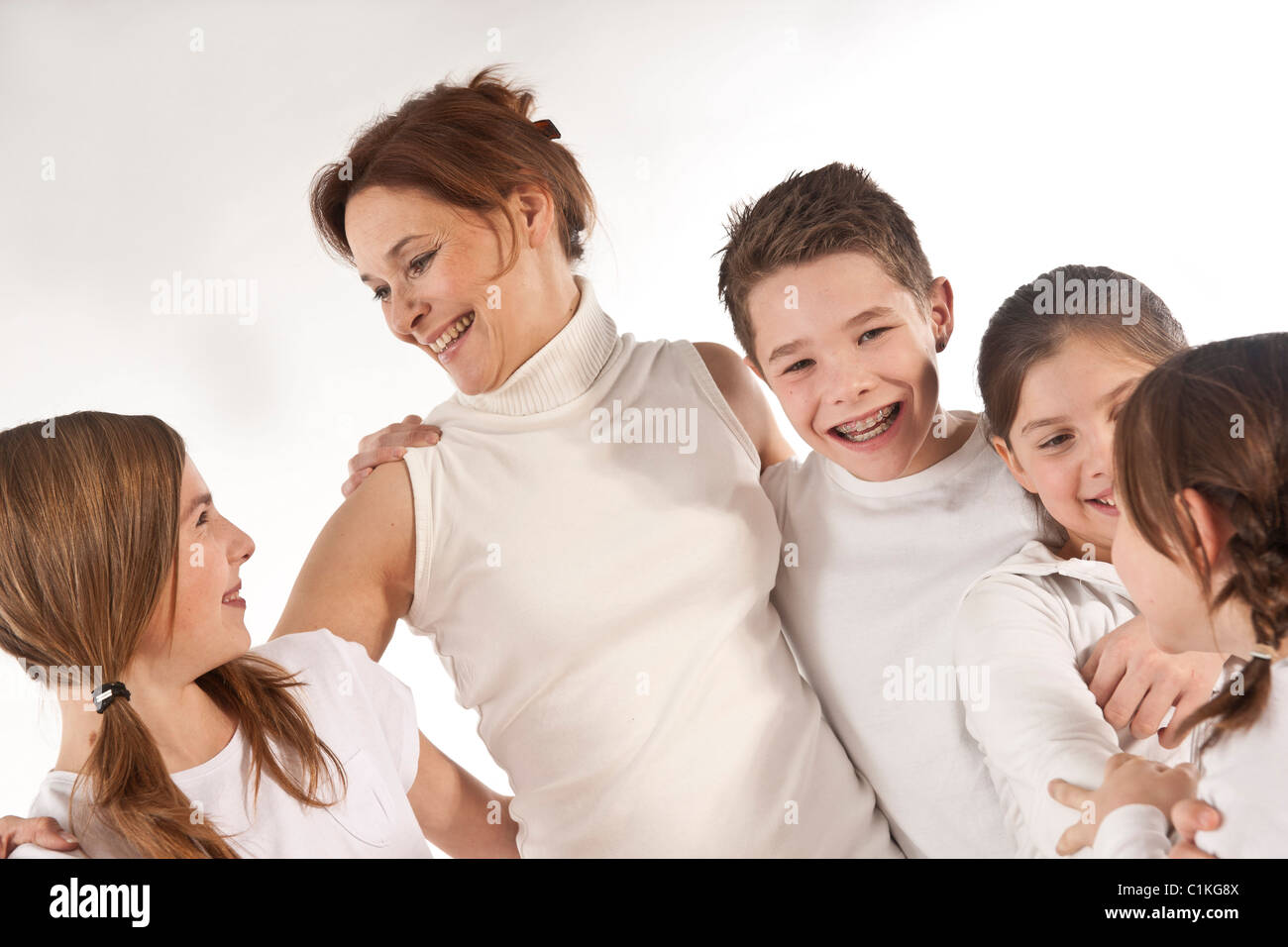 Big girls and small boy hi-res stock photography and images - Alamy