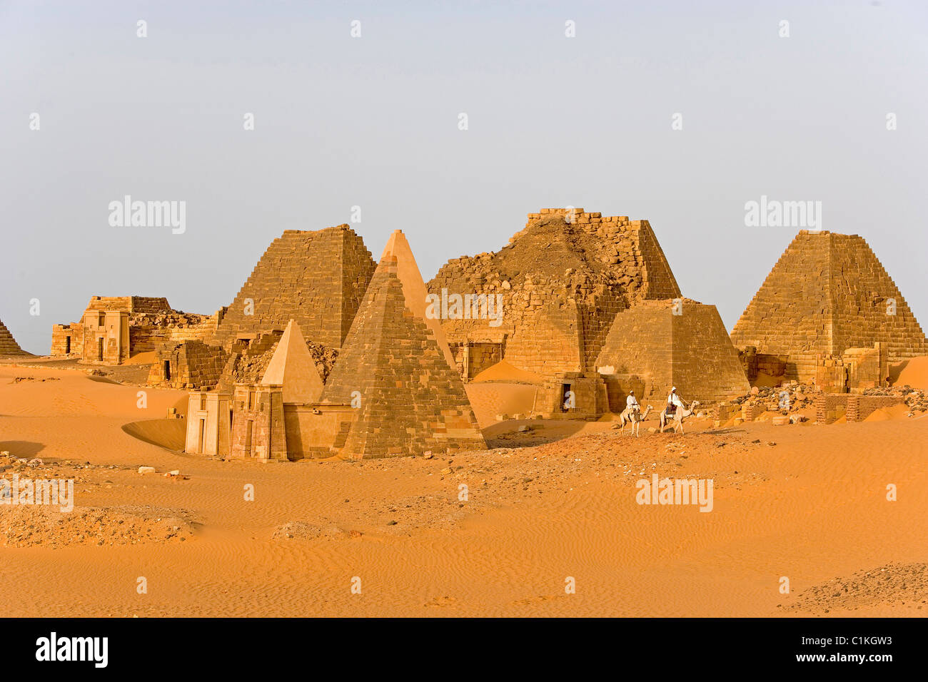 Sudan, High Nubia, Nahr-an-Nil Province, Meroe necropolis has more than 200 pyramids Stock Photo