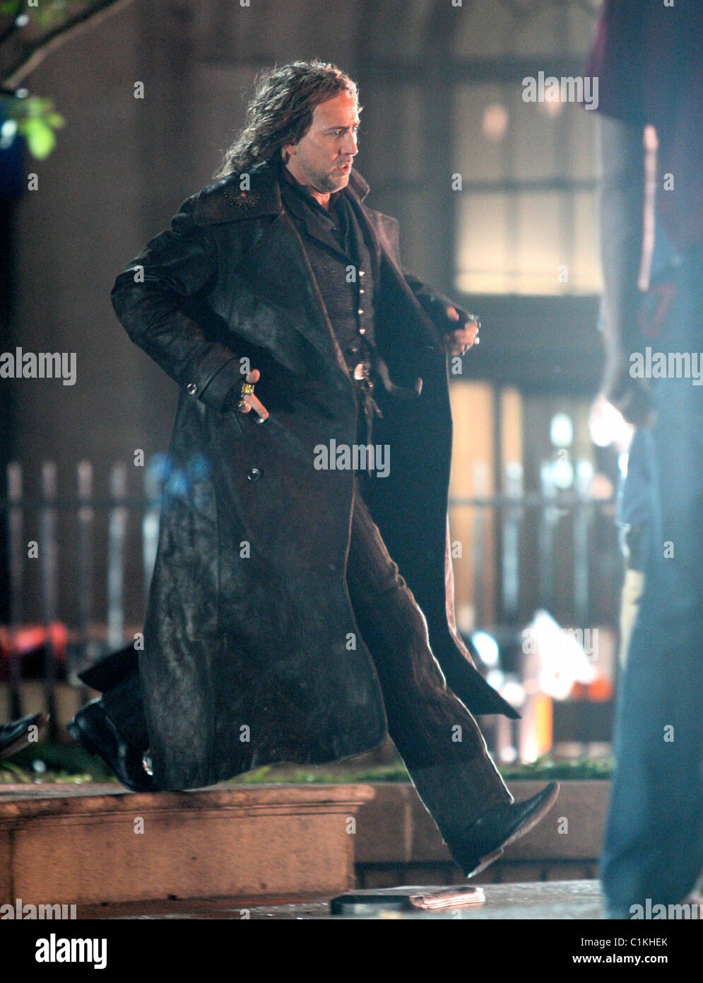 Nicolas Cage Film a scene for the 'The Sorcerer's Apprentice'' on