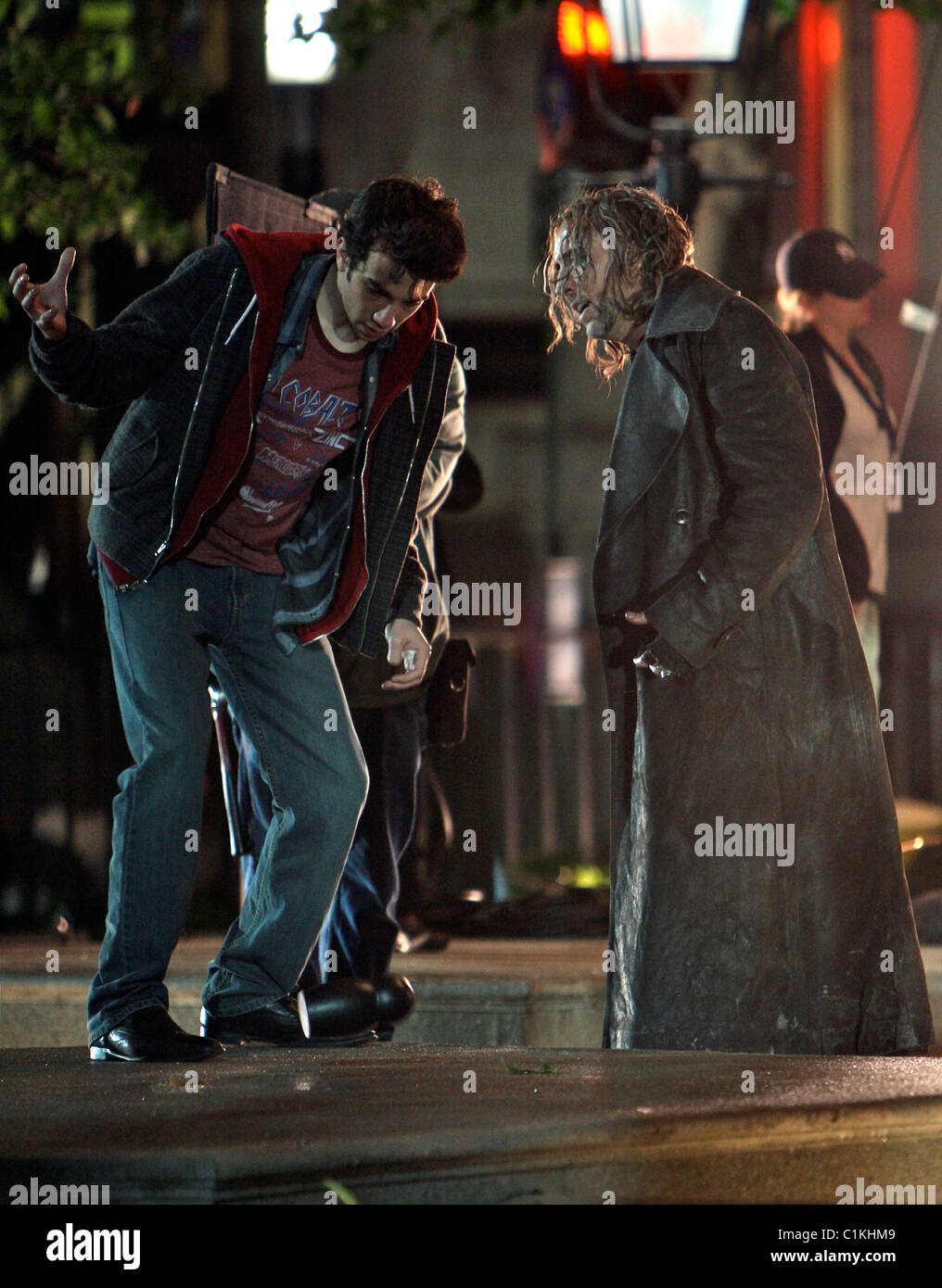 Jay Baruchel and Nicolas Cage Film a scene for the 'The Sorcerer's