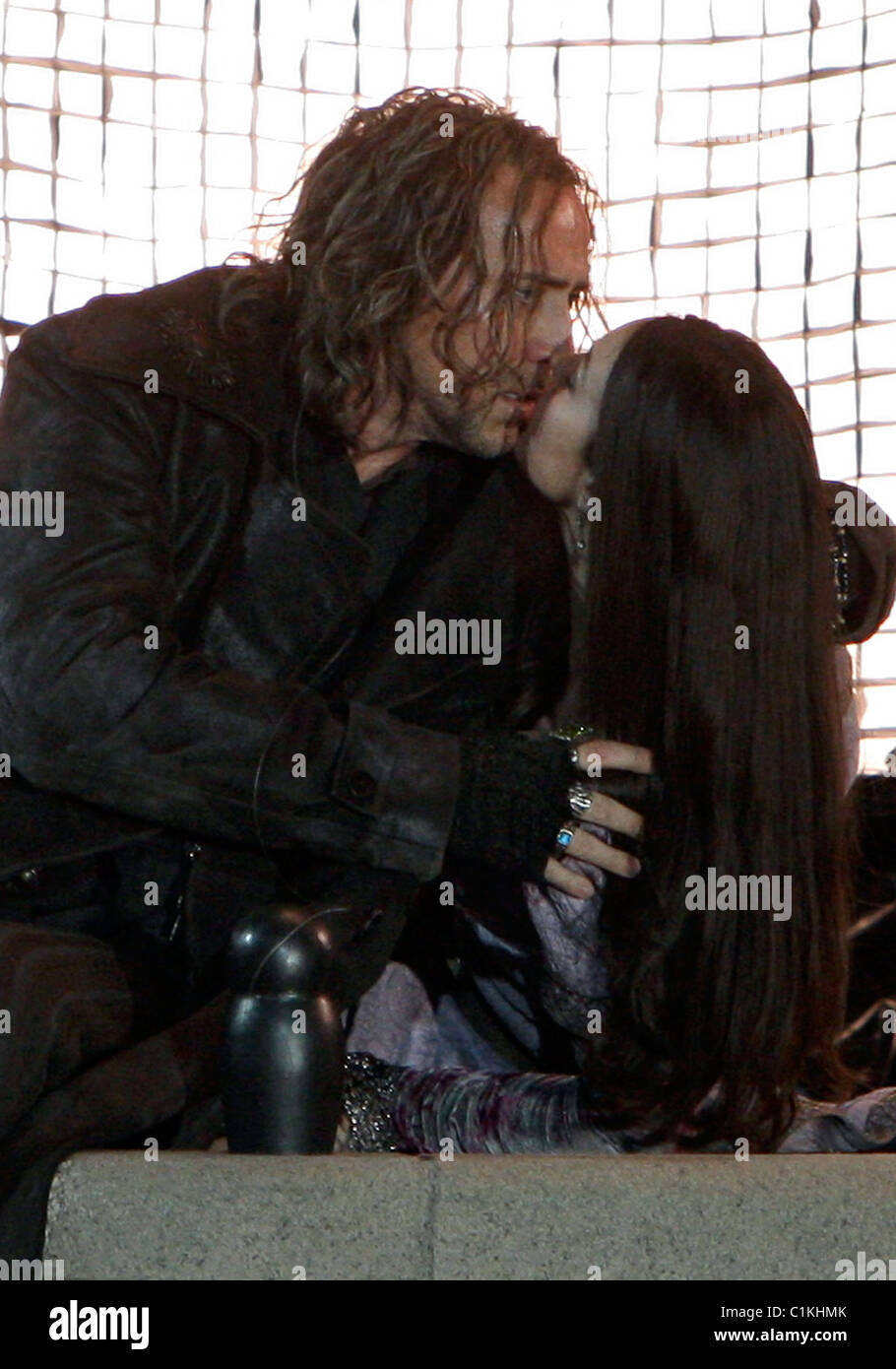 Nicolas Cage Film a scene for the 'The Sorcerer's Apprentice'' on