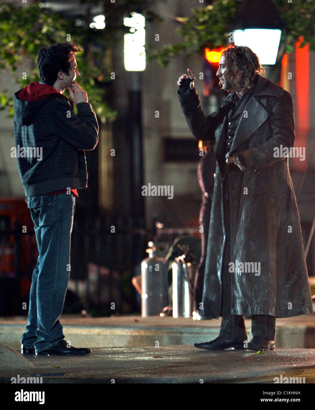 Jay Baruchel and Nicolas Cage Film a scene for the 'The Sorcerer's Apprentice'' on locations on
