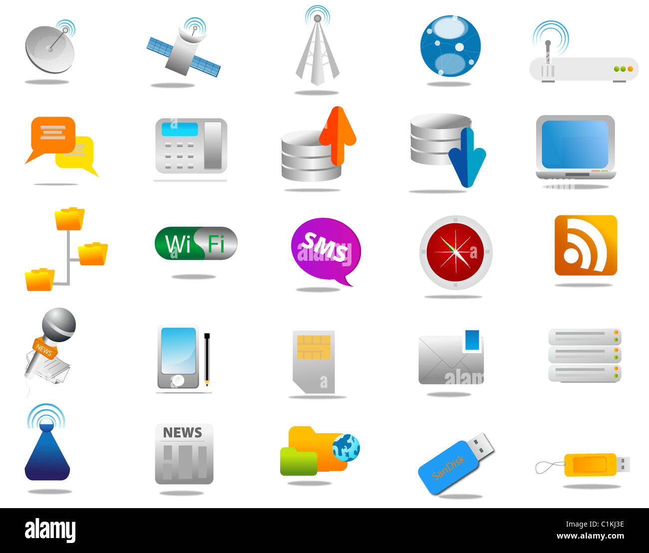 Set of communication icons isolated on white background Stock Photo - Alamy