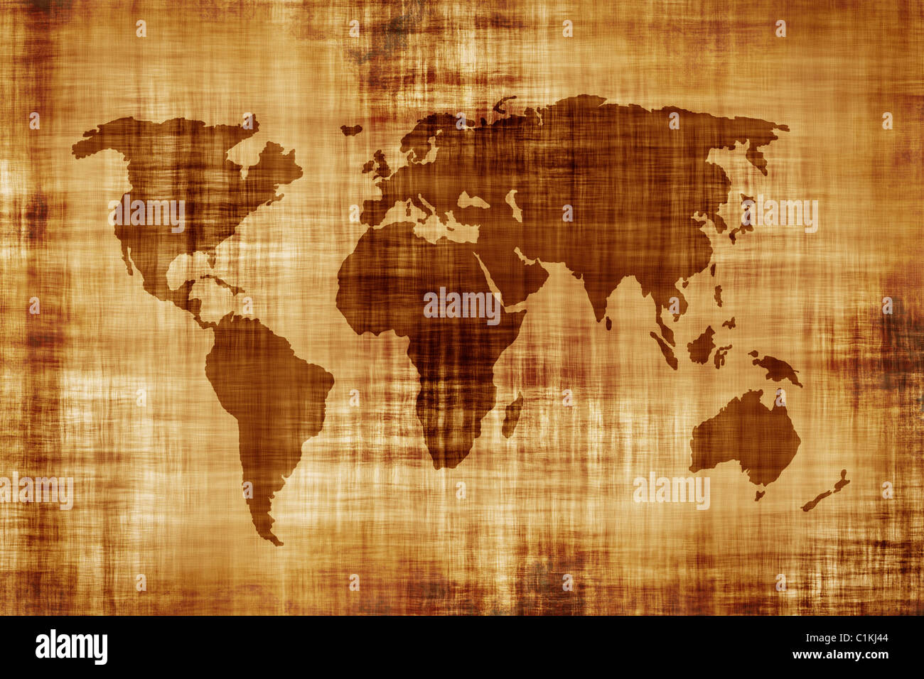 world map on a brown background Stock Photo - Alamy