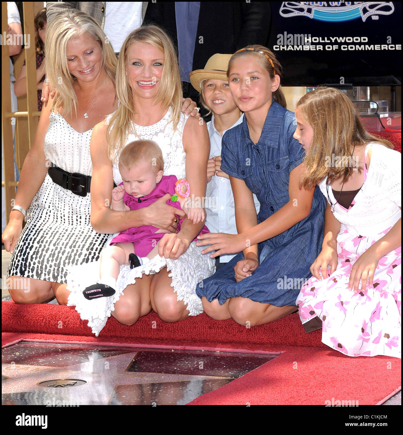 Cameron Diaz with her sister Chimene Diaz and family ...