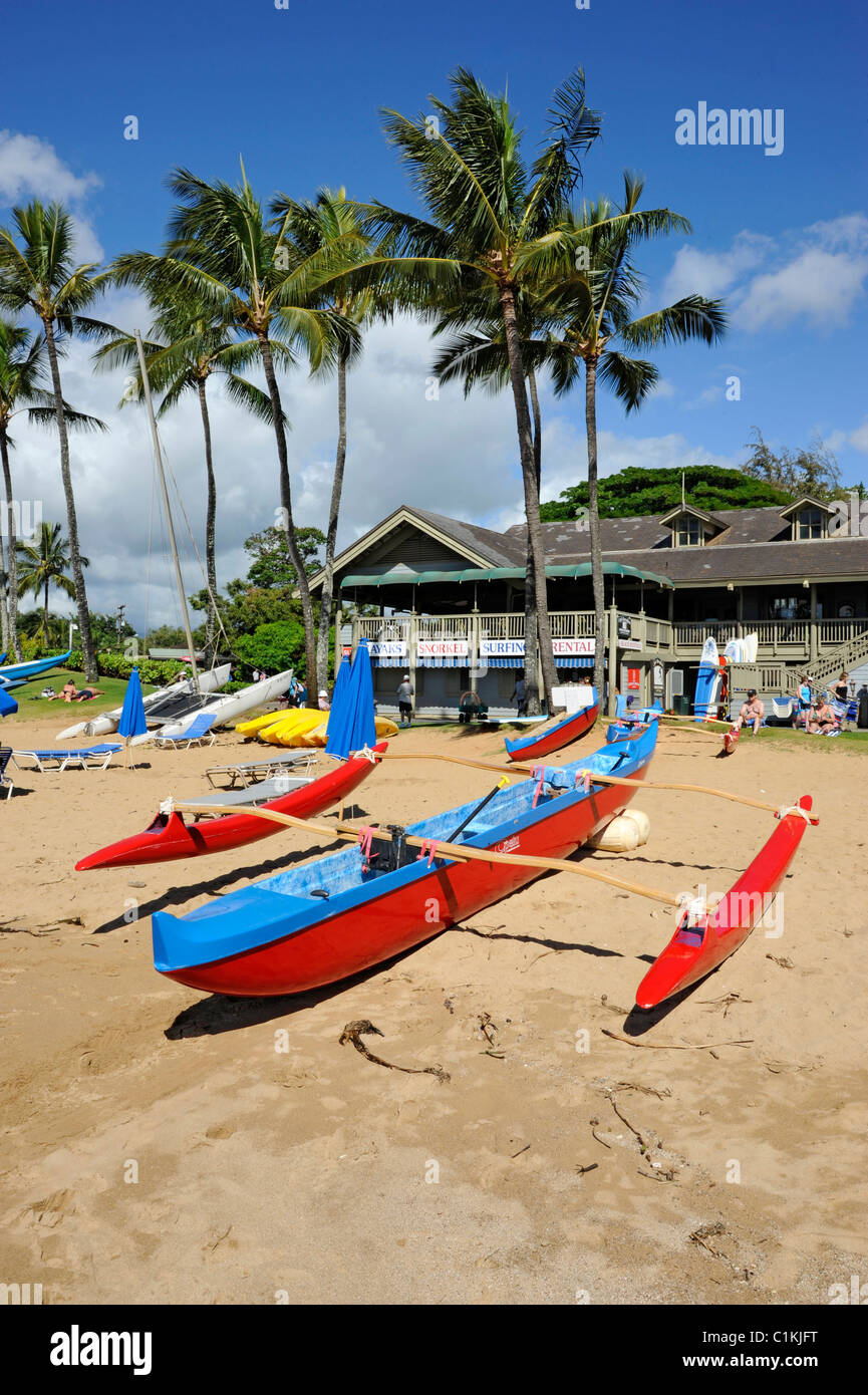 Outrigger Rentals Kalapaki Beach at Marriott Kauai Hawaii Nawilwili Bay