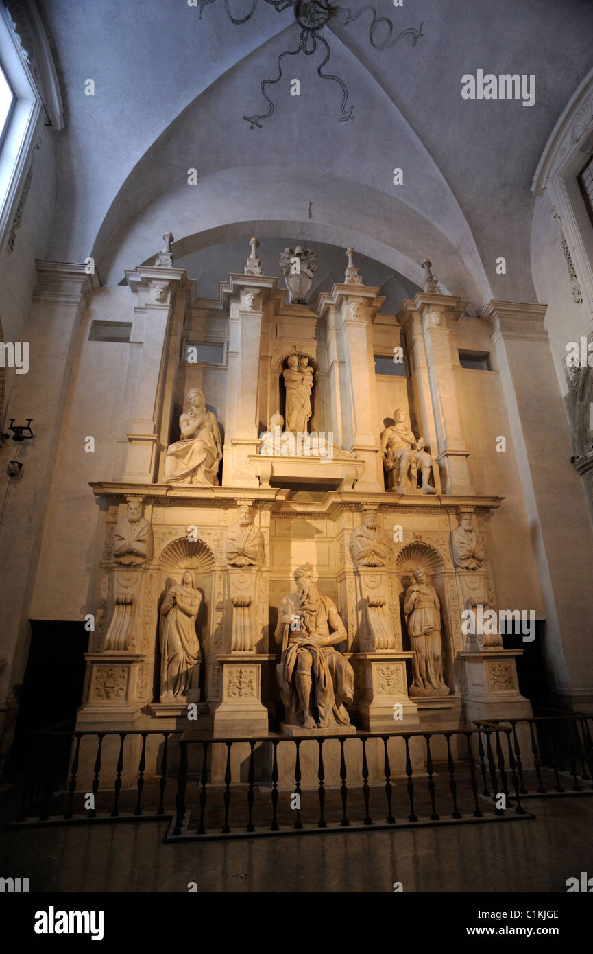 Italy, Rome, basilica of San Pietro in Vincoli, Michelangelo's Moses Stock Photo