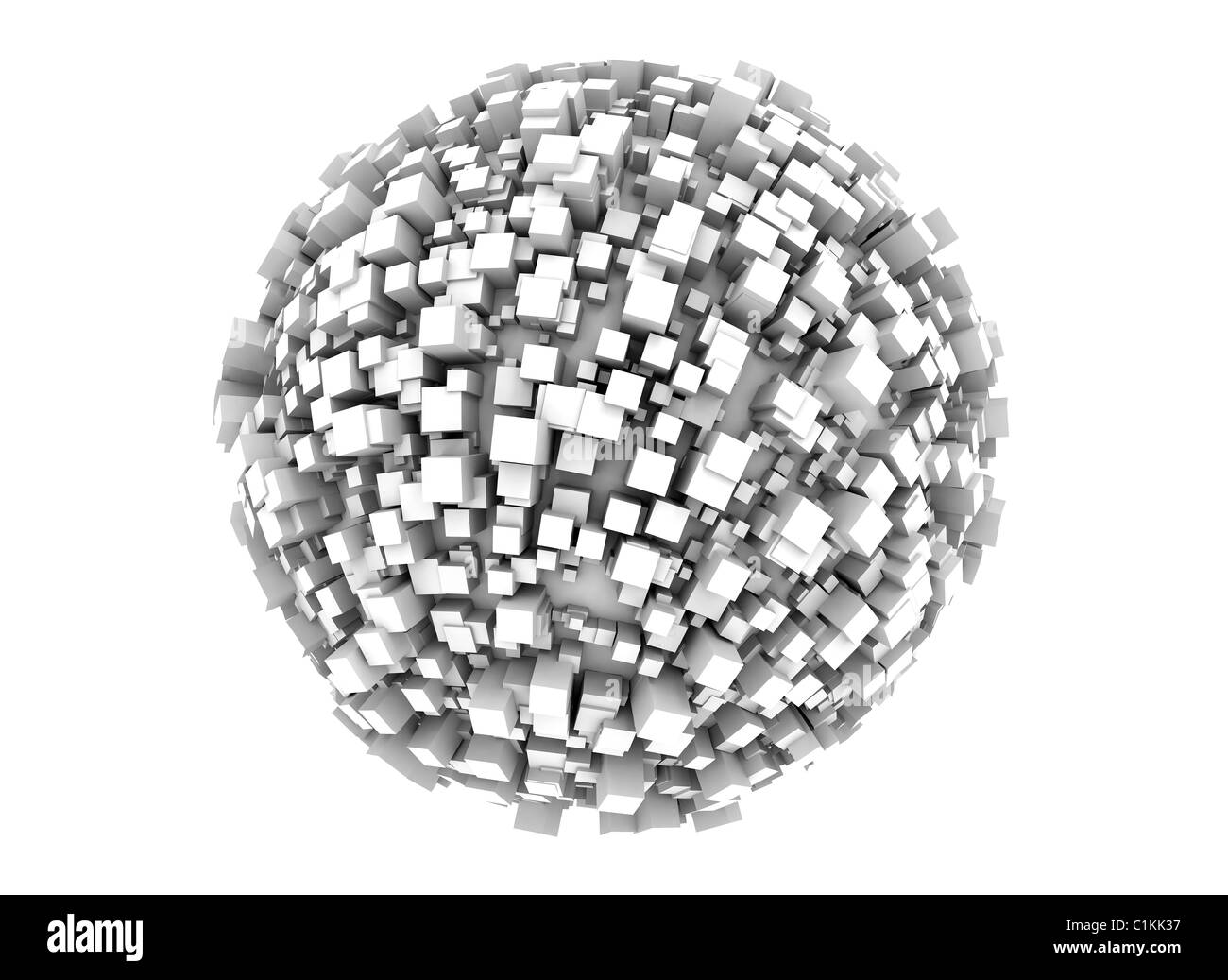 3d sphere made of cubes world unity Stock Photo - Alamy