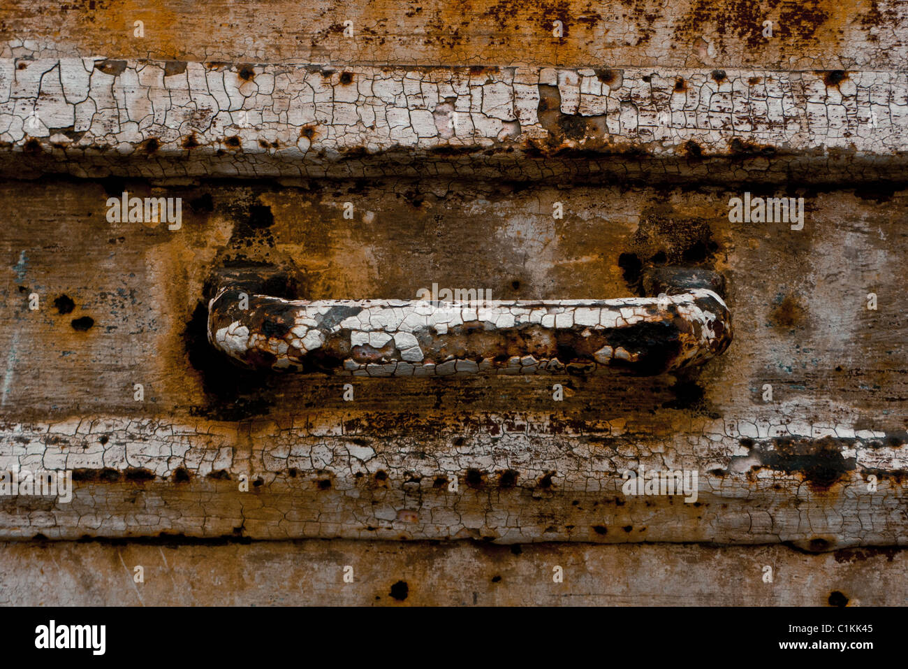 Rusting and corroding handle Stock Photo