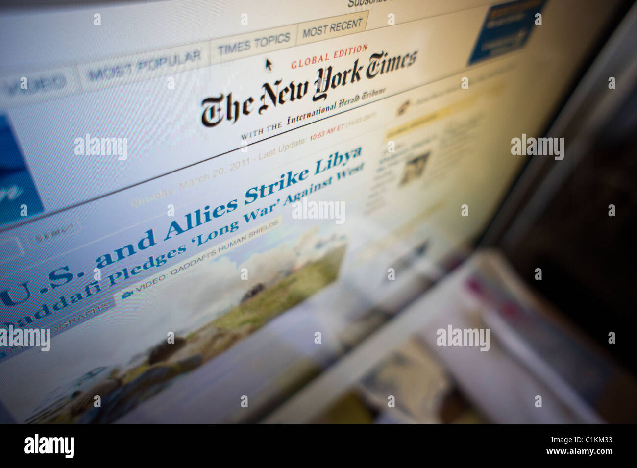 The website of the the New York Times Stock Photo