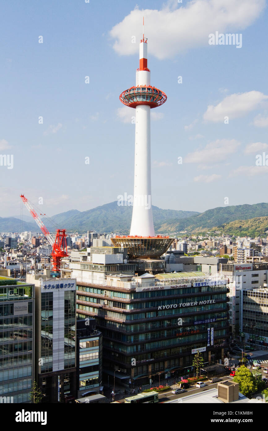 Kyoto Tower, Kyoto, Kyoto Prefecture, Kansai Region, Honshu, Japan Stock Photo