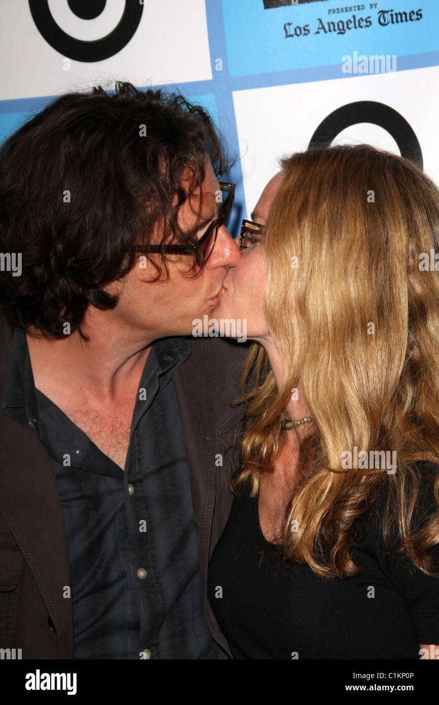 Director Davis Guggenheim with his wife Elisabeth Shue It Might Get Loud  LAFF premiere held at the Mann Village theater Los Stock Photo - Alamy