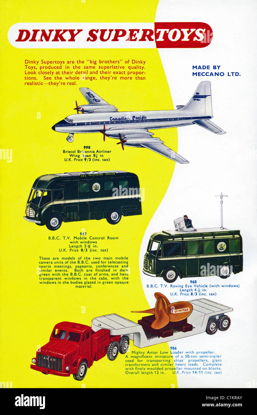 Catalogue Dinky Toys Supertoys Meccano 1959 - Version Française 14 Pages