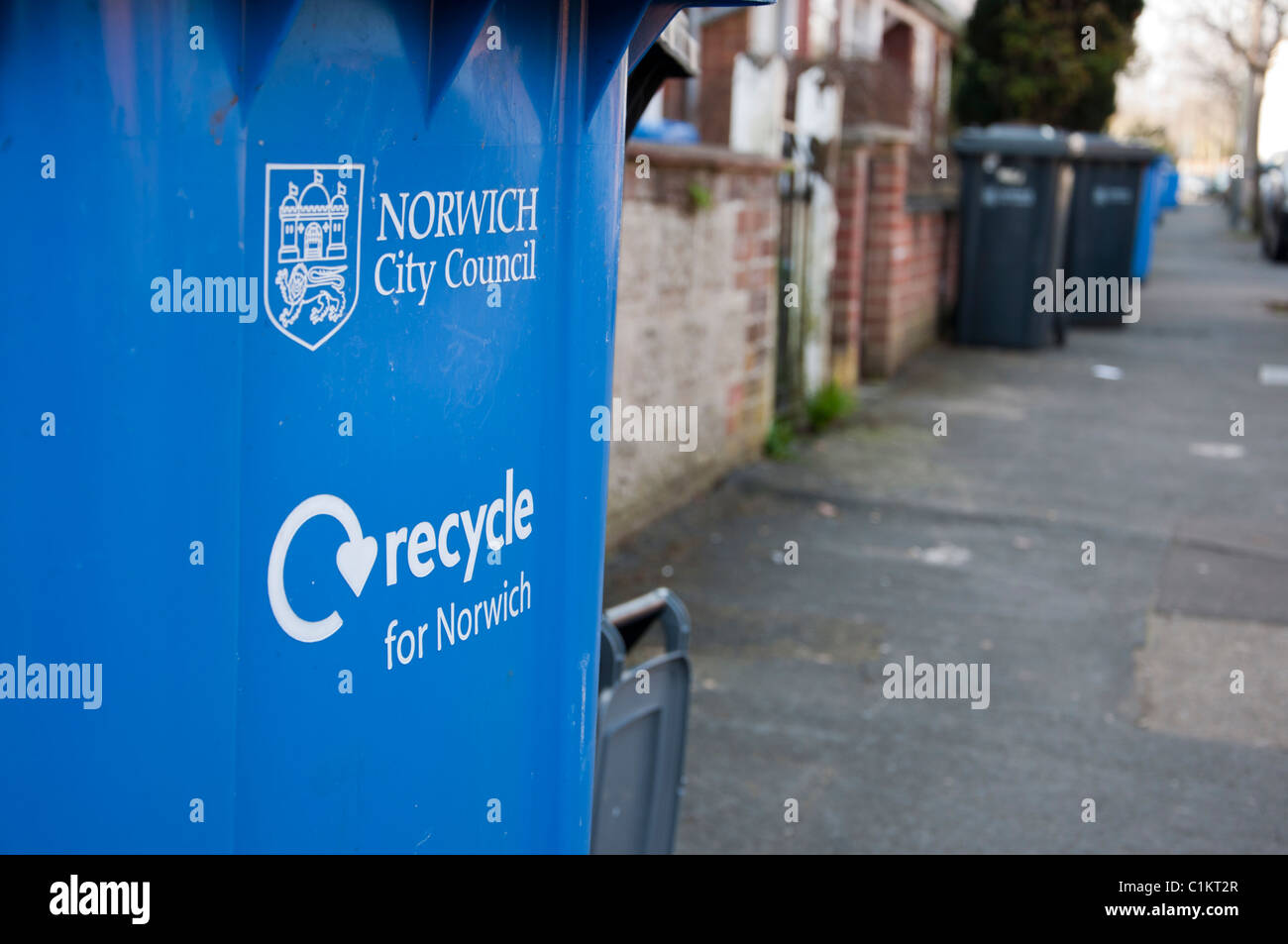 Blue Recycling Wheelie bins Household waste collection Norwich City