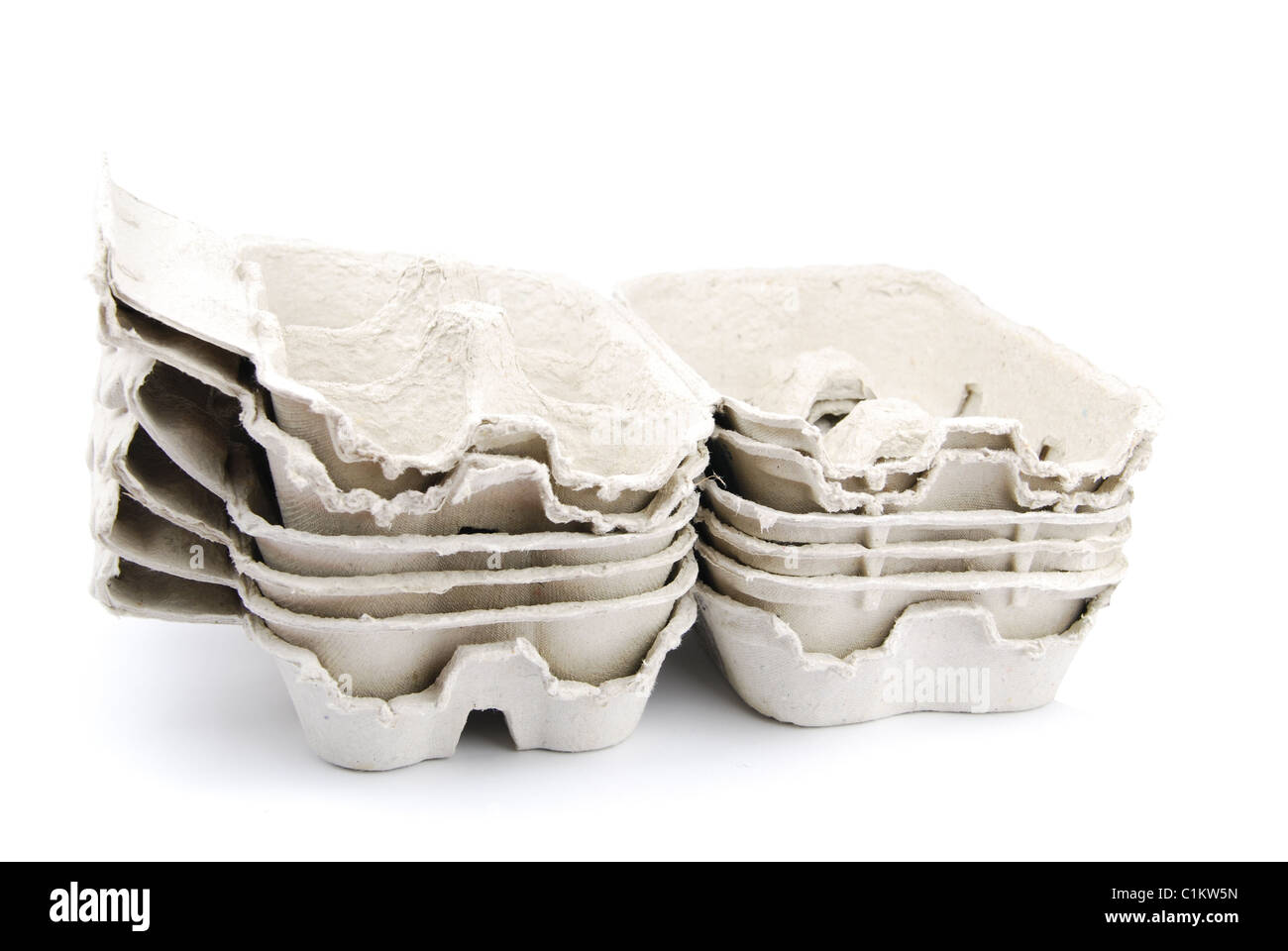 Empty eggs box on white Stock Photo Alamy