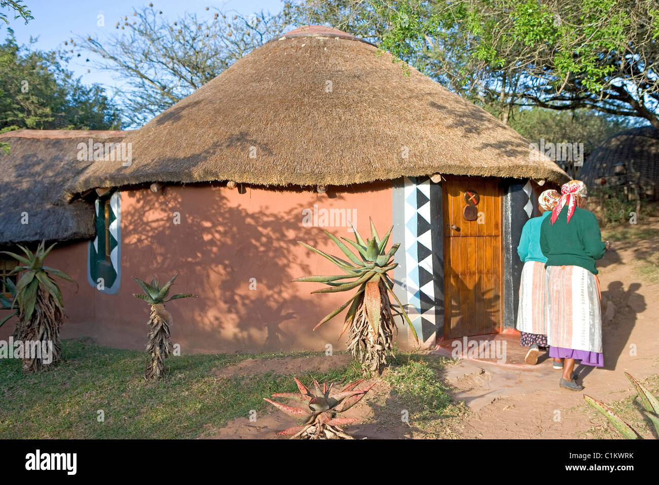South Africa Kwazulu-Natal province the Simunye zulu village where visitors can be accomodated in zulu style traditional chief Stock Photo