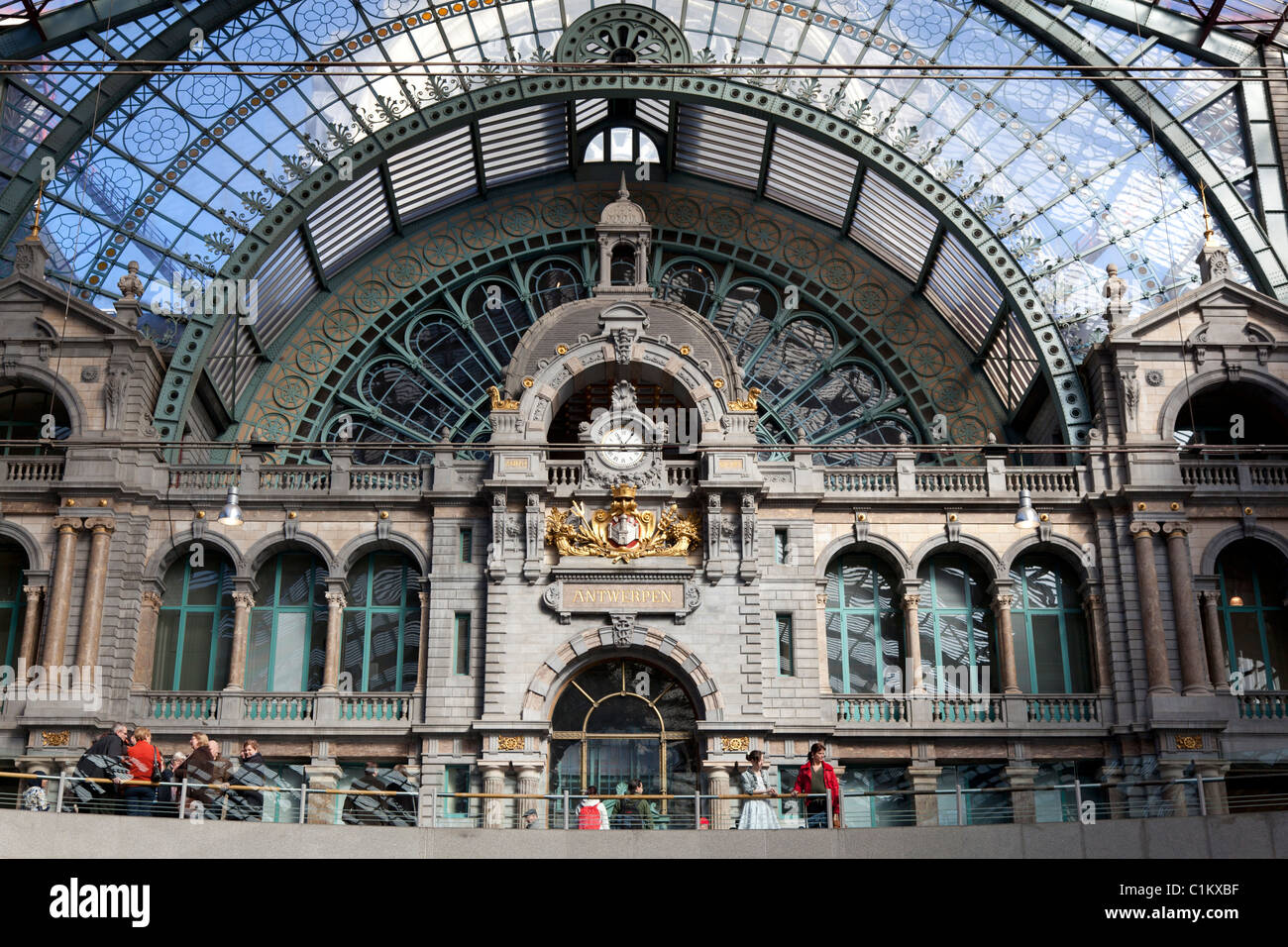 Central Railway station in Antwerp, Belgium Stock Photo