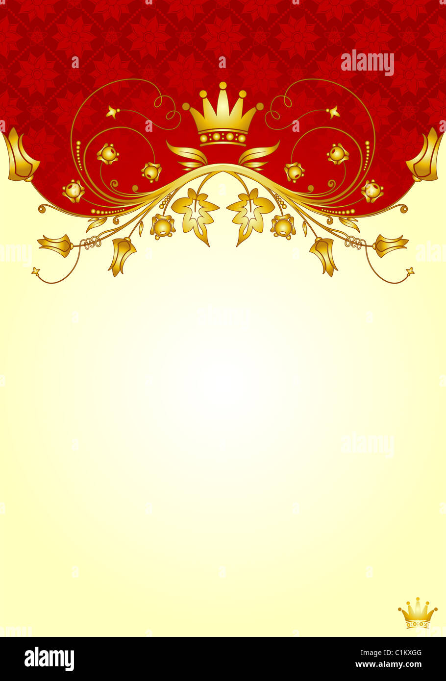 Floral frame with Crown for design, vector illustration Stock Photo - Alamy