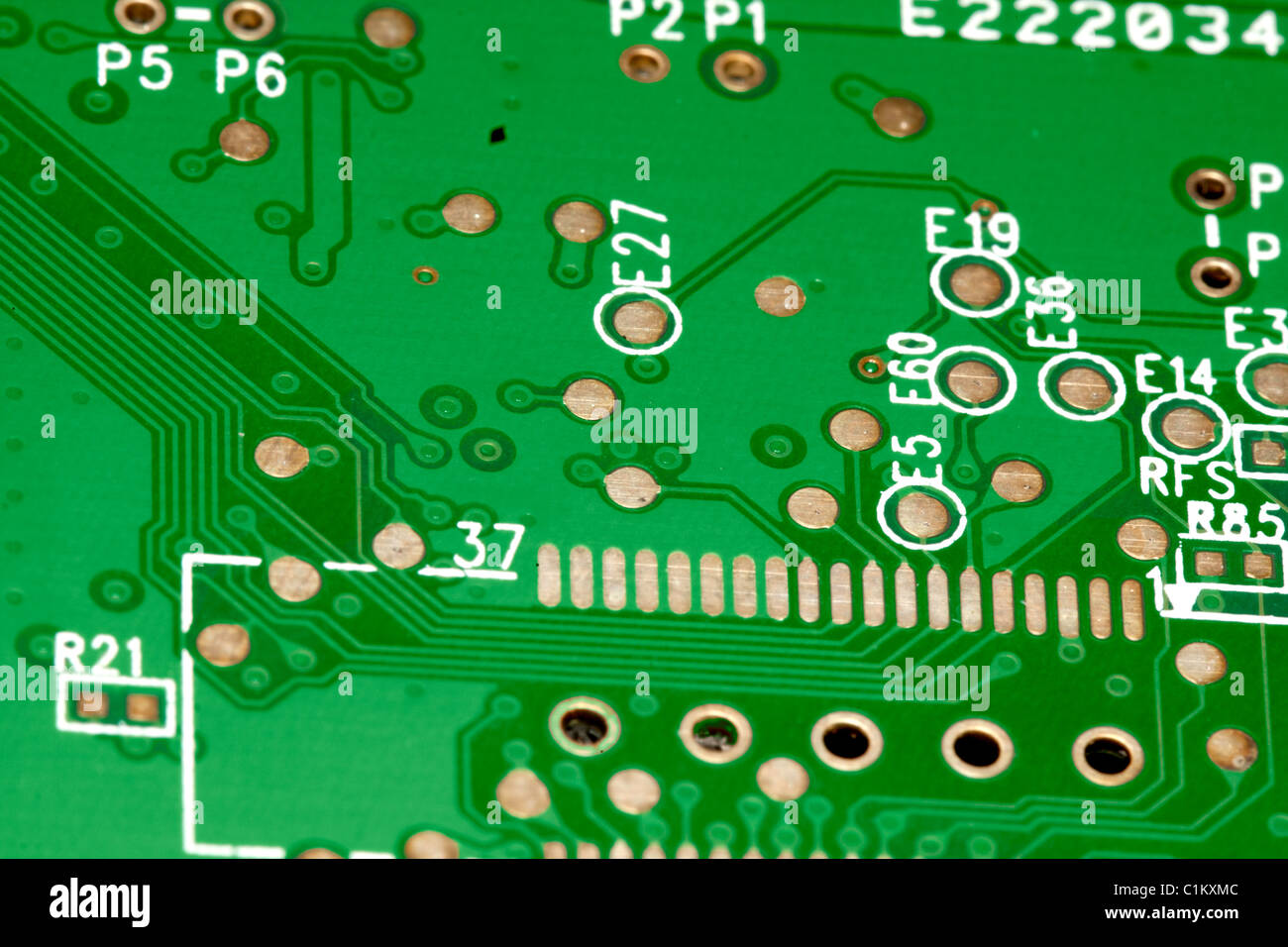 close view detail of a green computer circuit board Stock Photo - Alamy