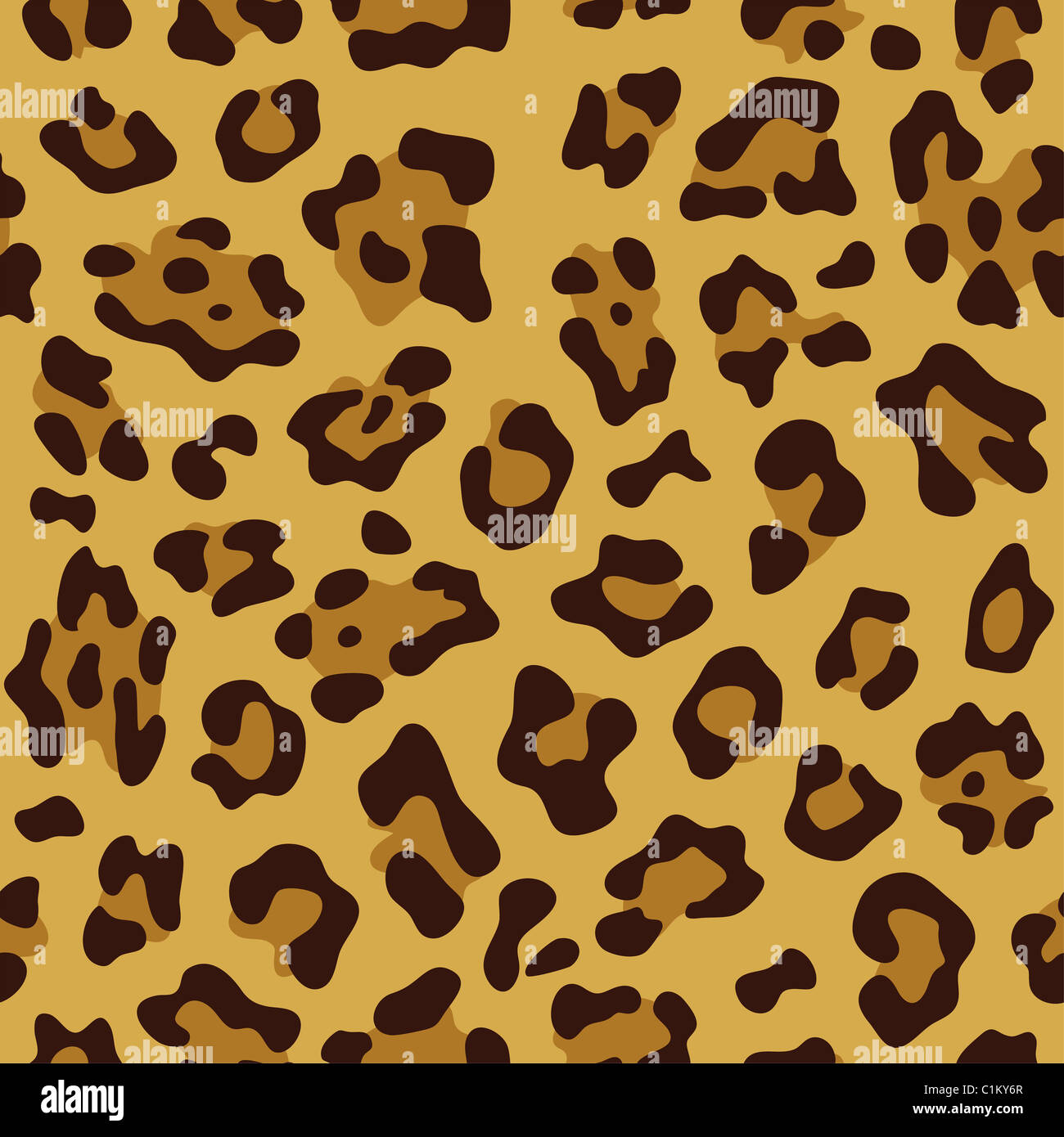 Seamless tiling animal print leopard, vector illustration Stock Photo