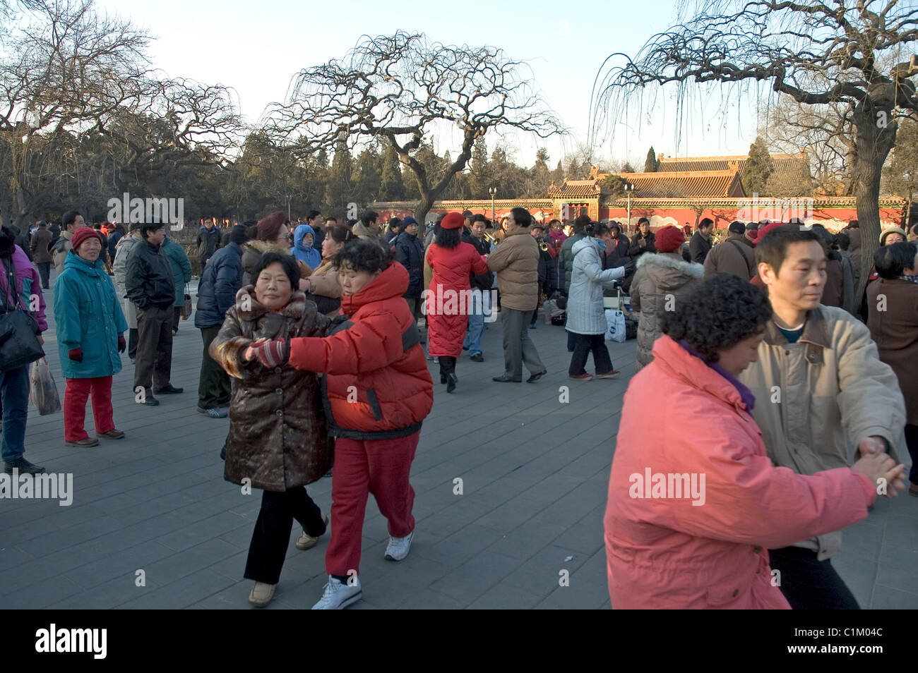 China, Beijing, popular culture park, sunday dance Stock Photo