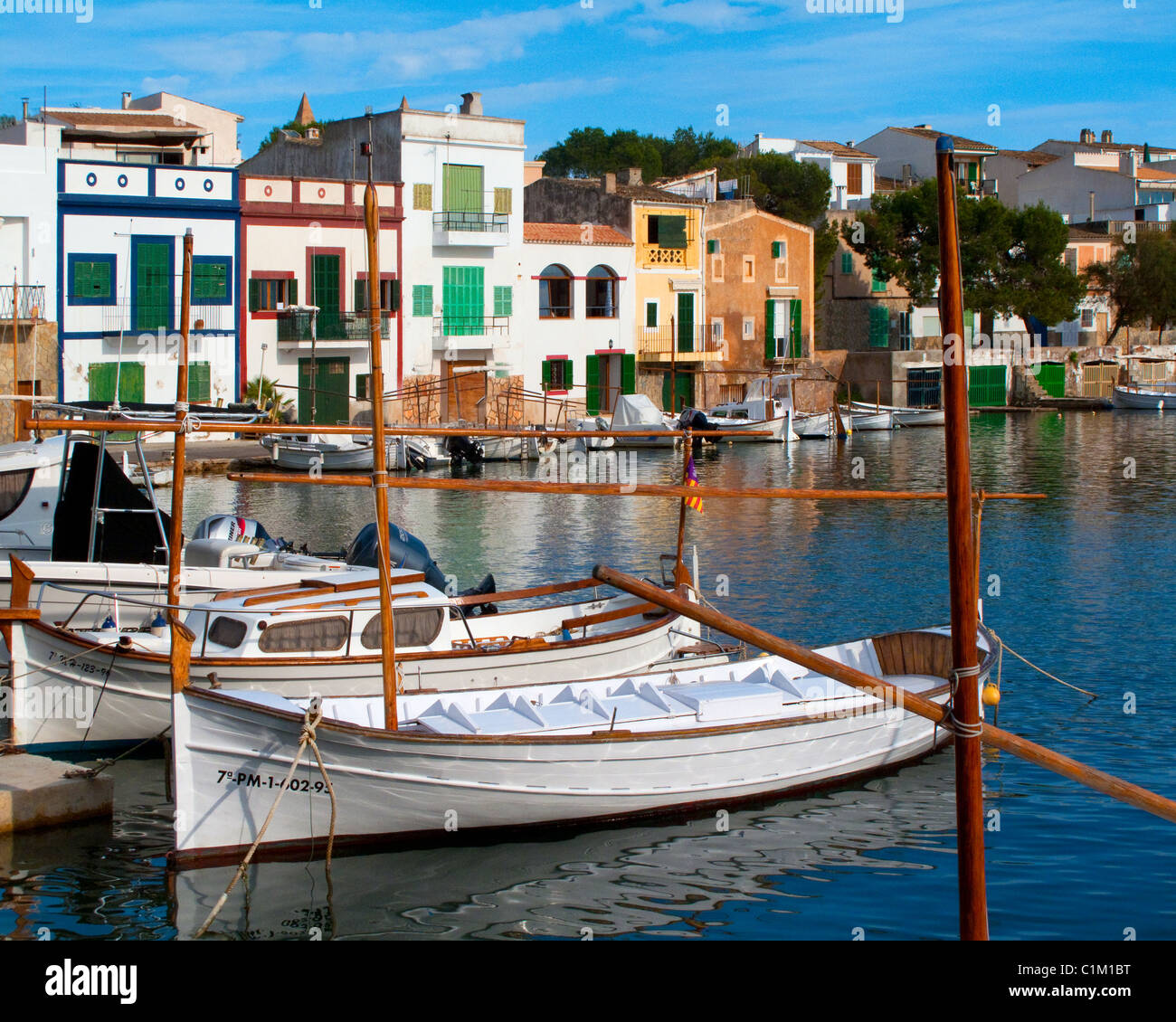 ES - MALLORCA: Old Fishing Village of Porto Colom Stock Photo