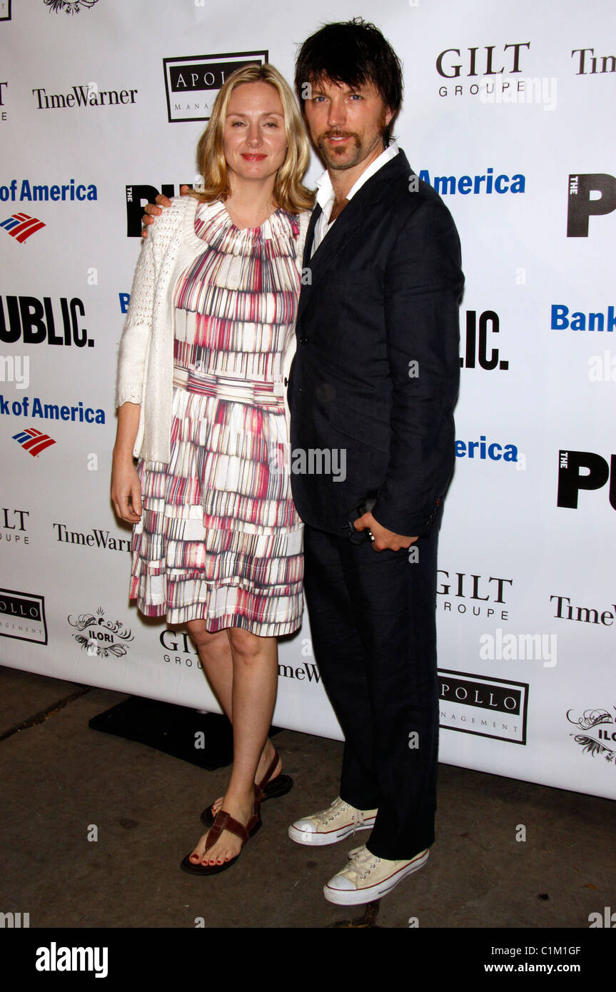 Hope Davis and Jon Patrick Walker Opening night after party for 'Twelfth Night' at Shakespeare In The Park held at the Stock Photo
