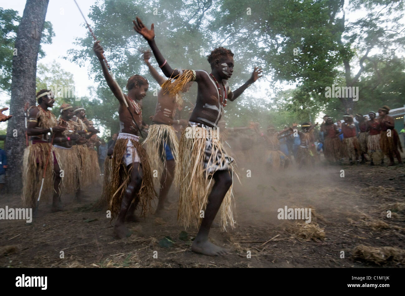 Lockhart River Community Dance Troupe Performing At The Laura Aboriginal Dance Festival Laura