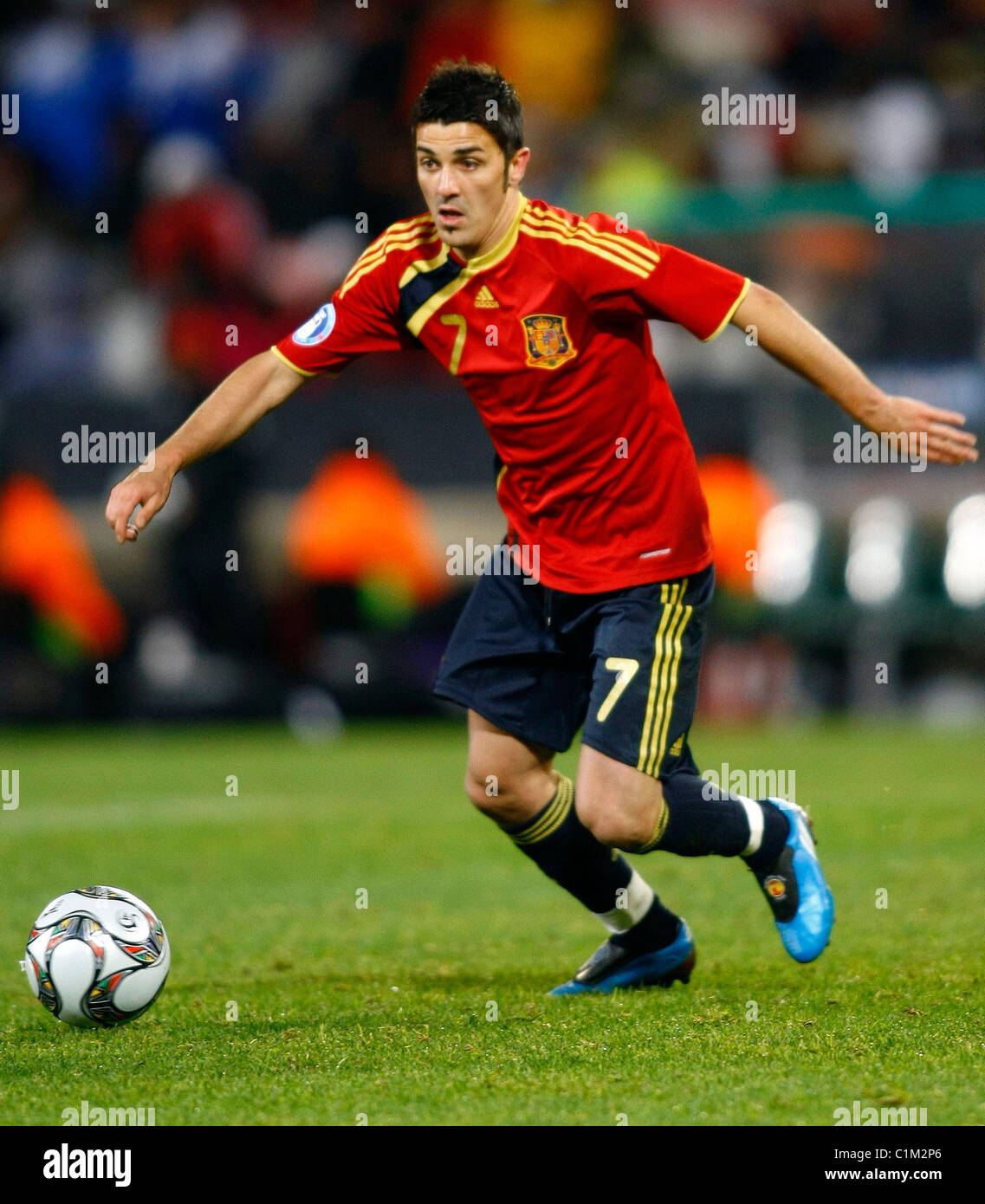David Villa Spain vs USA in the Confederation Cup 2009 Bloemfontein, South Africa - 24.06.09 Stock Photo