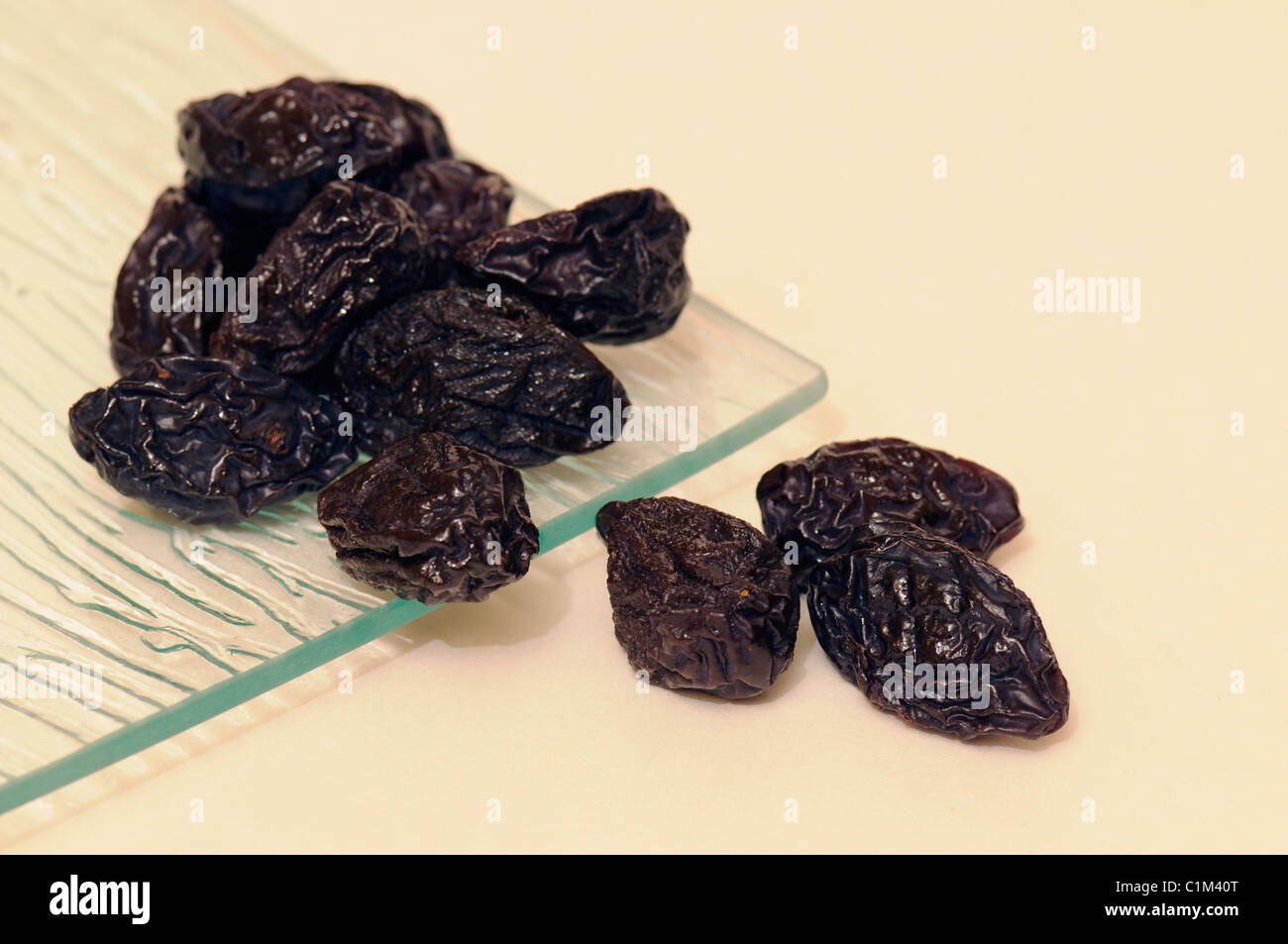 Plum prunus agen pruneaux domestica dried laxative hires stock