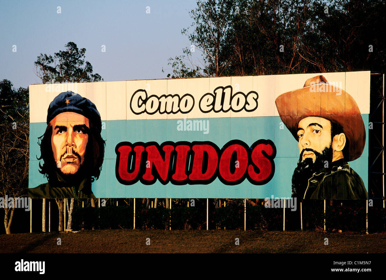 Cuba, Holguin, a sign revolution propaganda Stock Photo