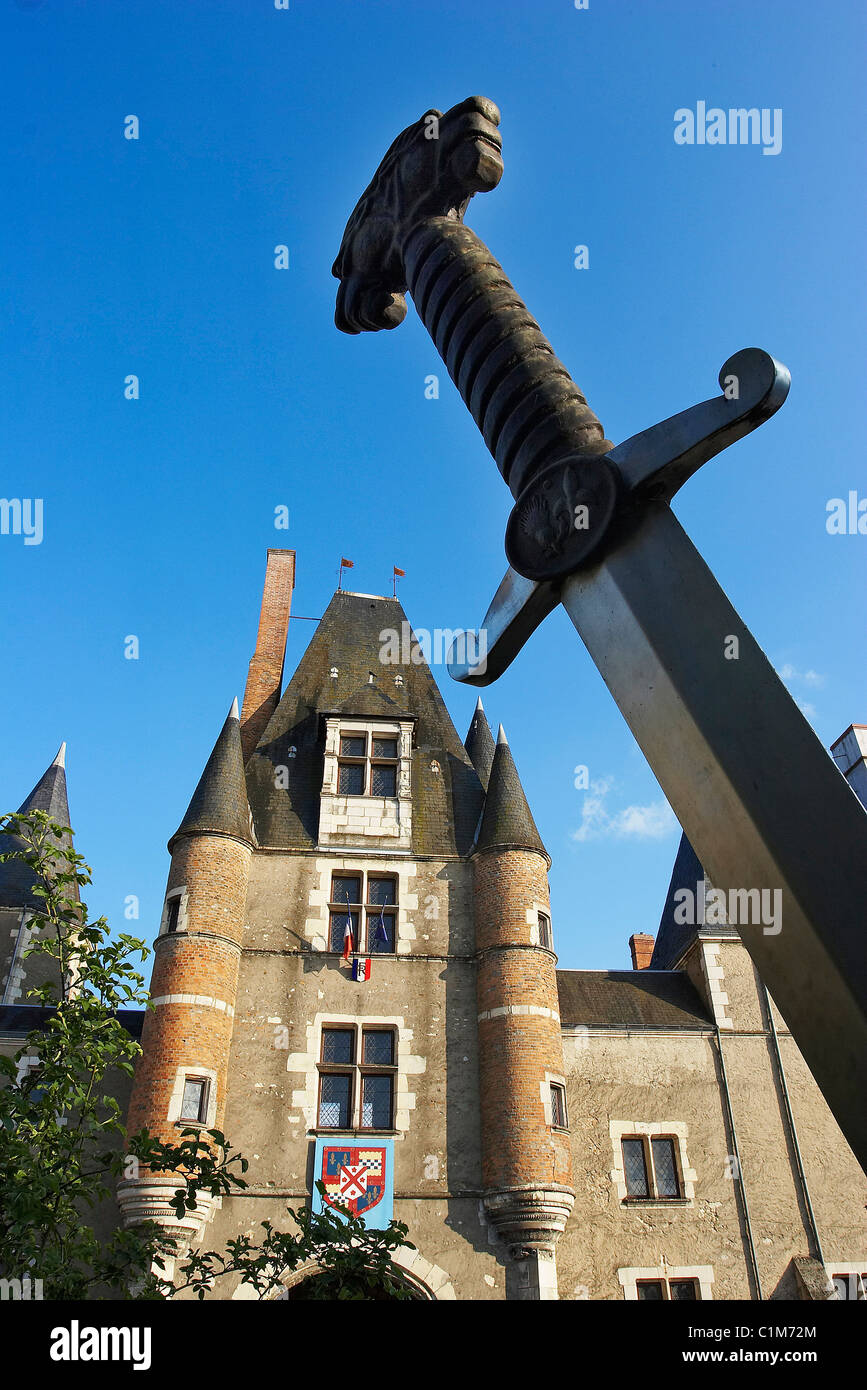 France, Cher, Berry region, Aubigny sur Nere, the old castle of the Stuart family Stock Photo