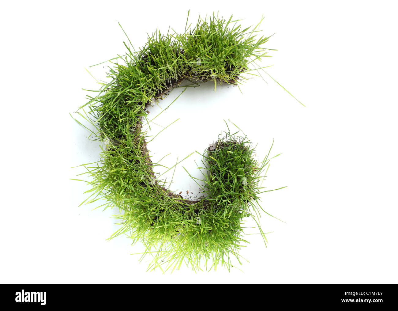 Letters made of grass - G Stock Photo
