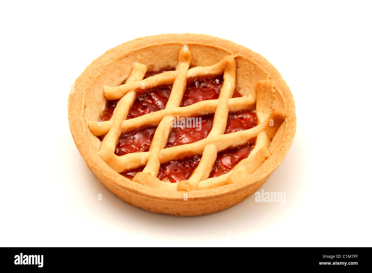 Italian crostata on a white background Stock Photo