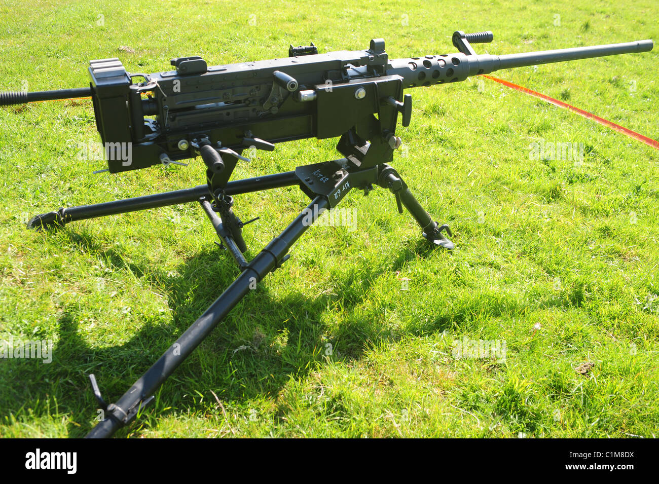 The powerful L1A1 12.7 mm (.50) Heavy Machine Gun (HMG) is an updated version of the Browning M2 'Fifty-cal' - recognised as one Stock Photo