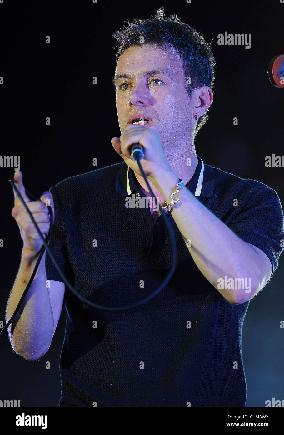 Damon Albarn Blur performing at the 2009 Glastonbury Festival Day 3