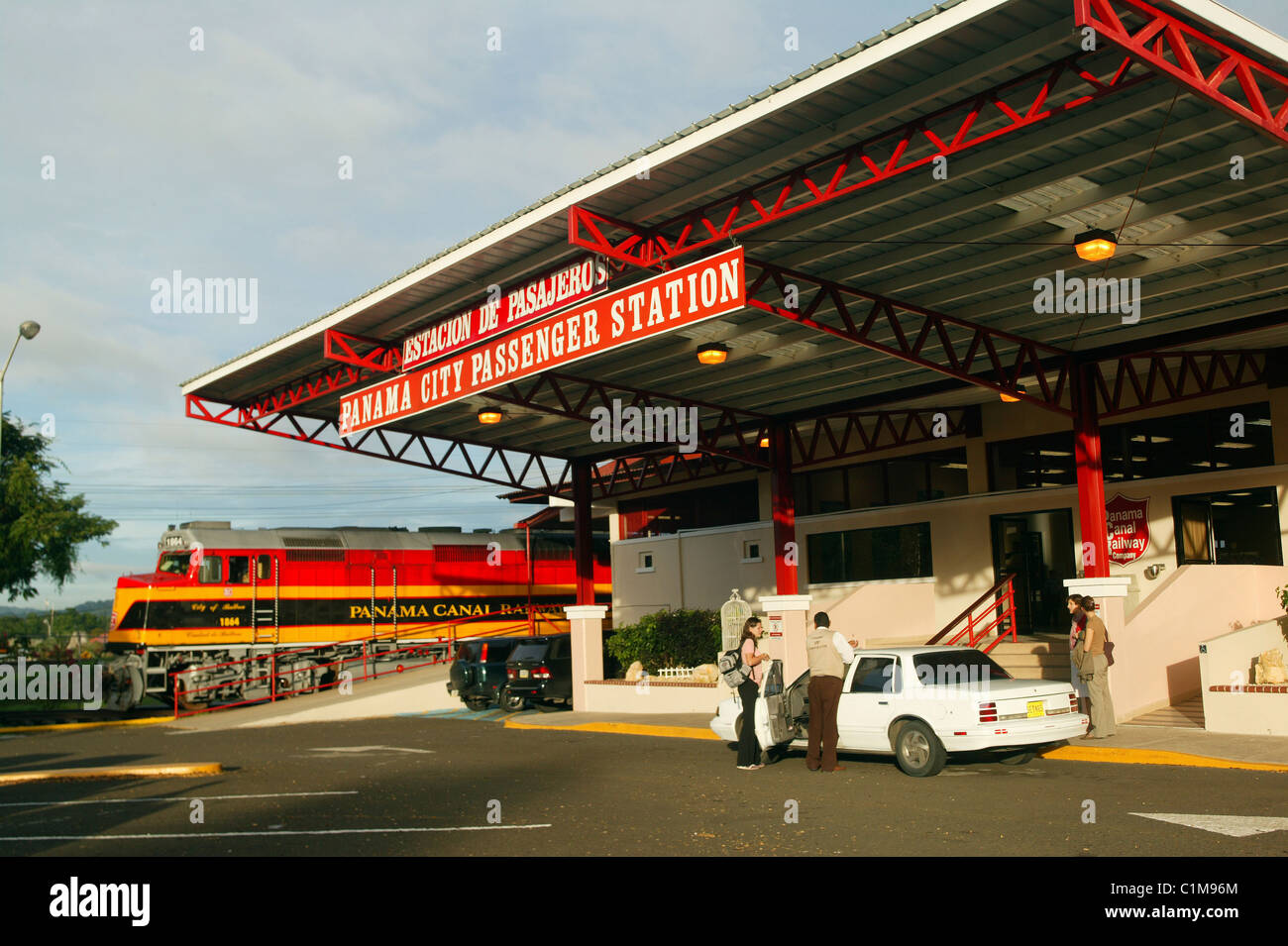 Panama, Panama City, train carrying tourists to Colón city along the canal Stock Photo