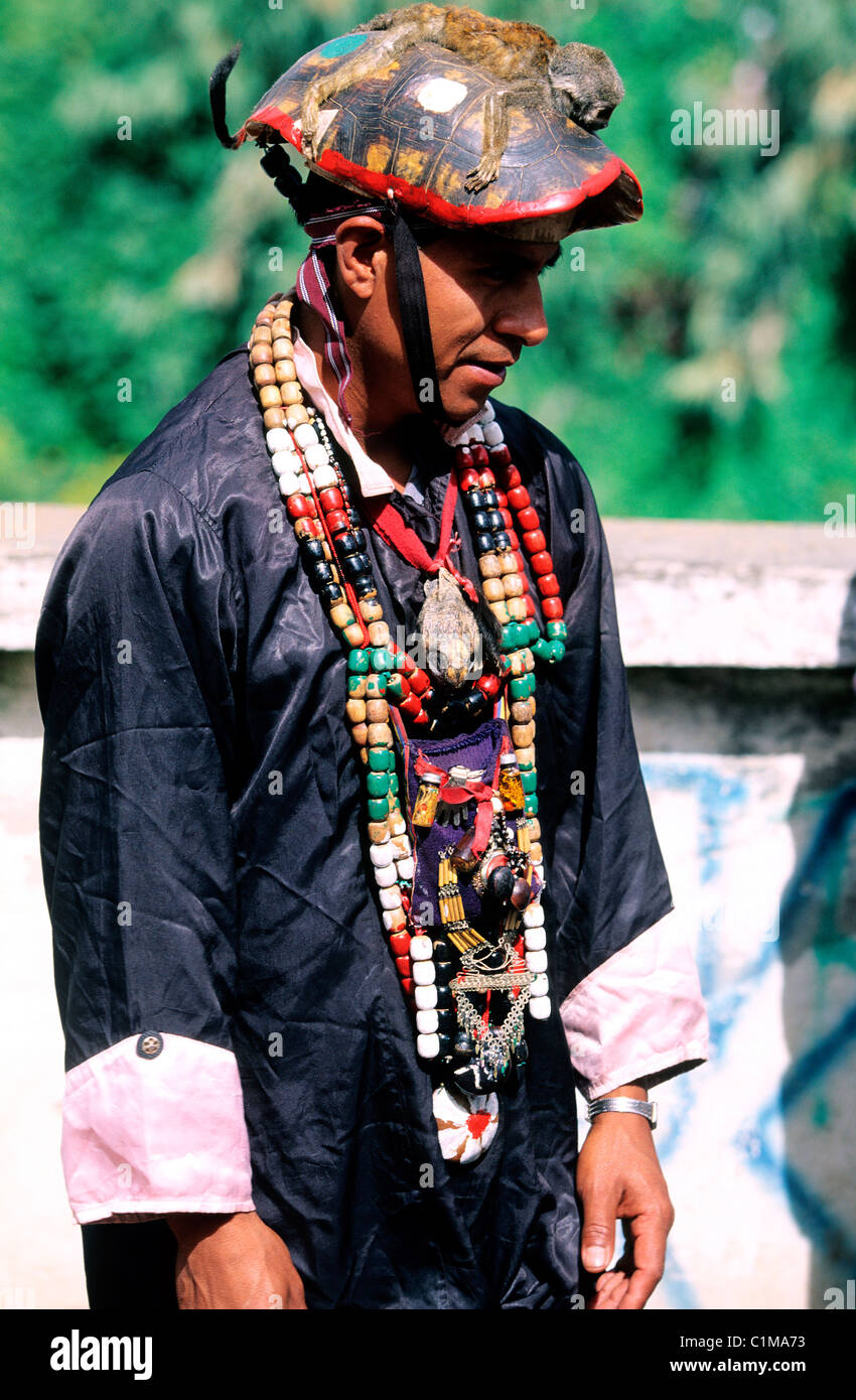 Ecuador, Central Cordillera, Otavalo, medicine man Stock Photo