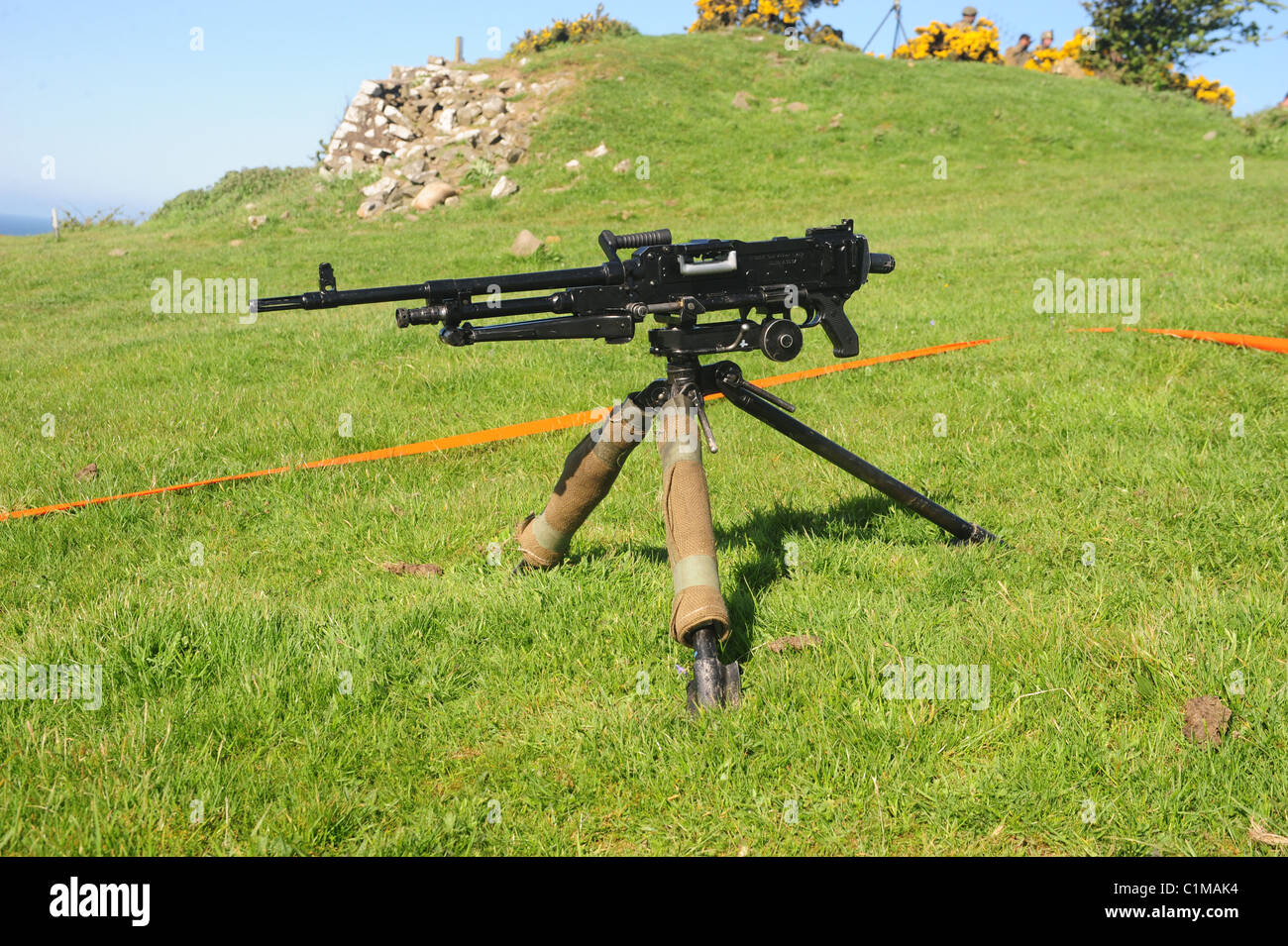 The GPMG (General Purpose Machine Gun) when used in the SF (Sustained Fire)  role, i.e tripod mounted, is used as a medium machin Stock Photo - Alamy