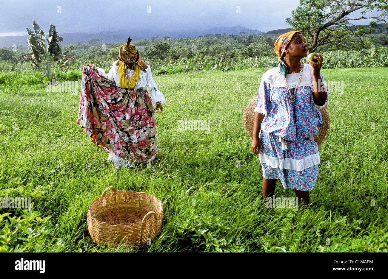 France, Martinique Island, Martinique's inhabitant in traditional