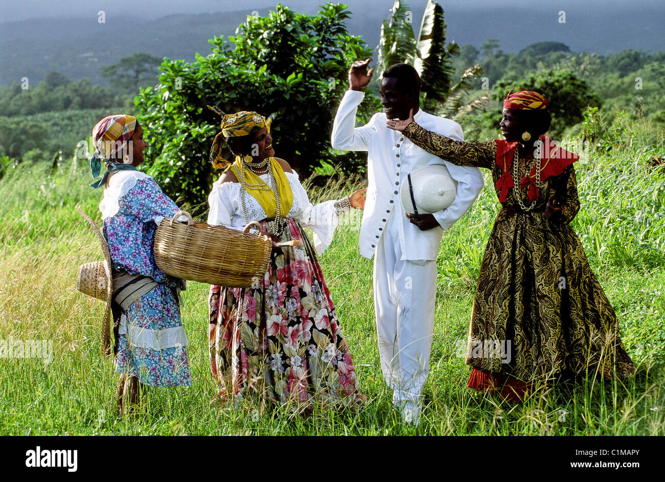 France, Martinique Island, Martinique's inhabitant in traditional