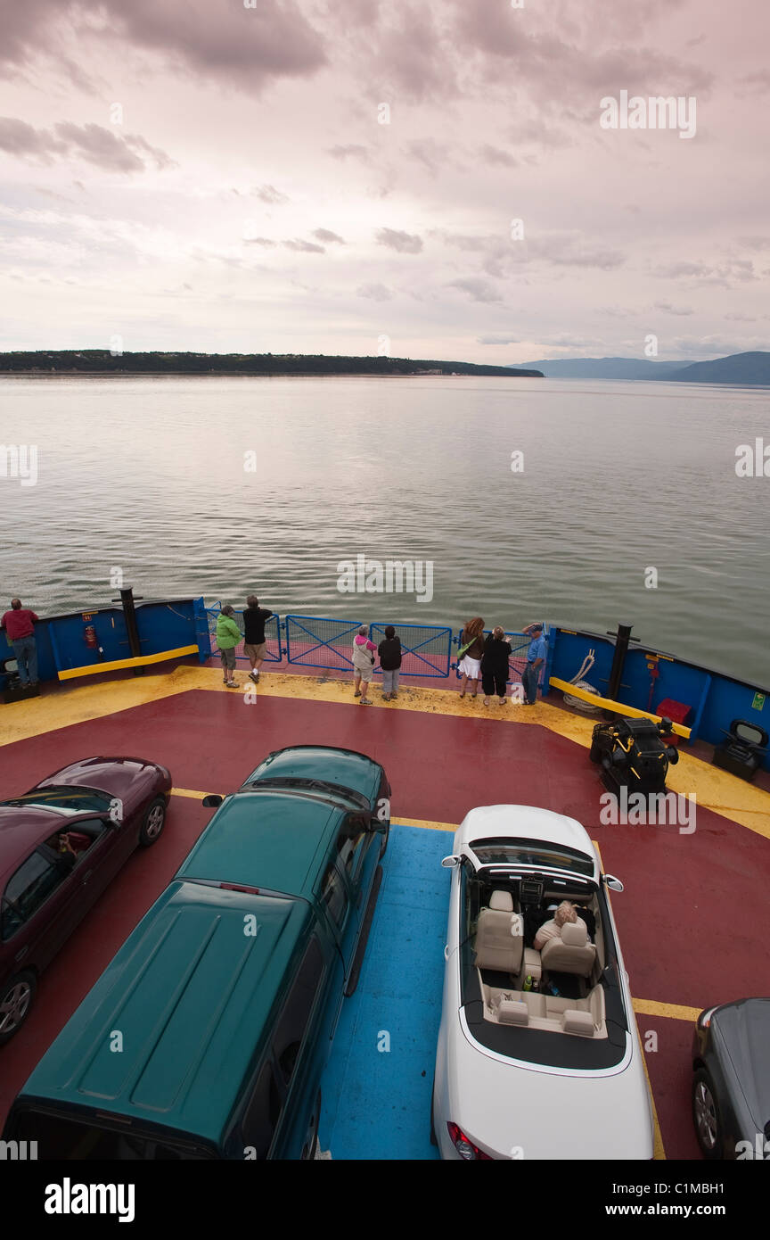 Isle aux Coudres ferry, Quebec, Canada. Stock Photo