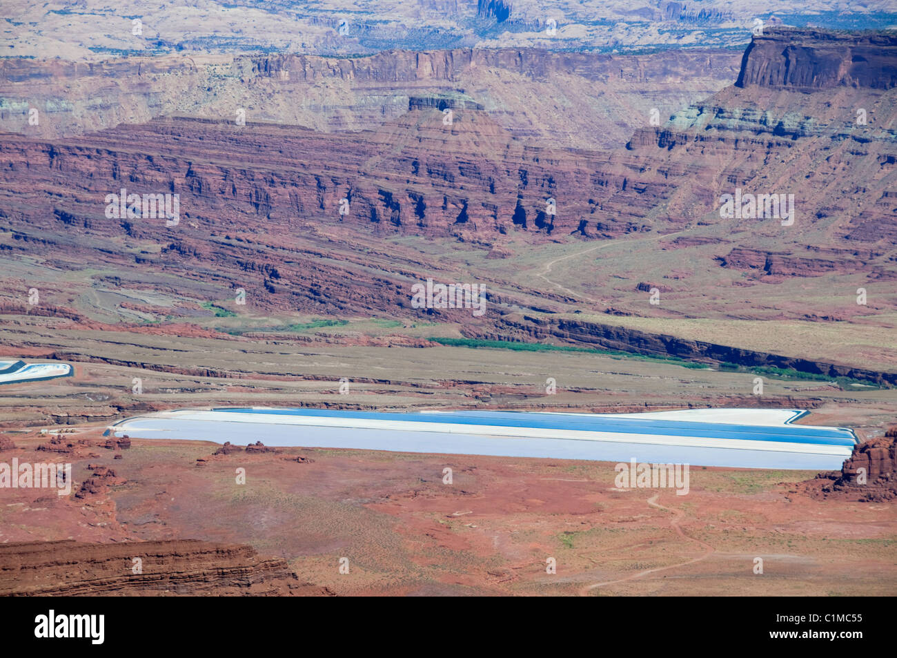 Views of La Sal Mountains,Colorado Plateau,River,6000 Feet above Sea level,Salt Lakes,Geological,Dead Horse State Park,Utah,USA Stock Photo